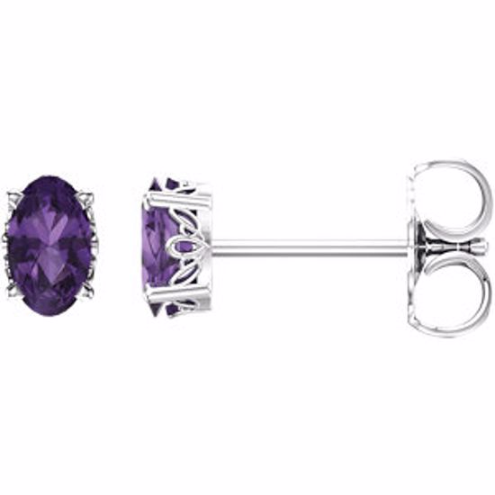 1920:102:P 14kt White Amethyst Earrings