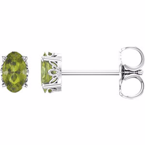 1920:114:P 14kt White Peridot Earrings