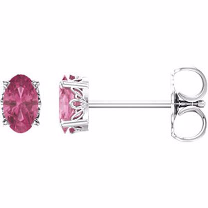 1920:118:P 14kt White Pink Tourmaline Earrings