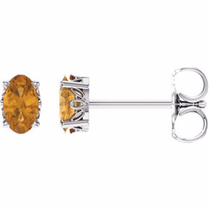 1920:120:P 14kt White Citrine Earrings