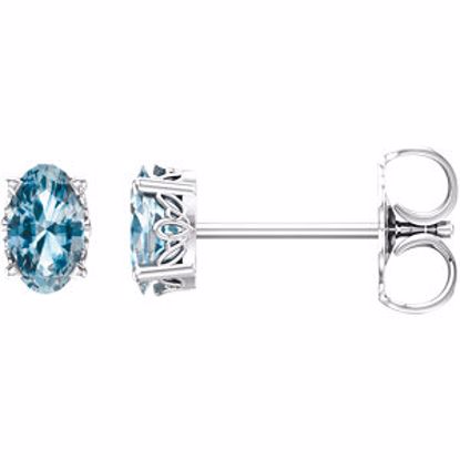 1920:122:P 14kt White Sky Blue Topaz Earrings