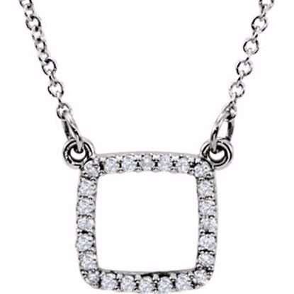 85862:101:P 14kt White 1/8 CTW Diamond 16" Necklace