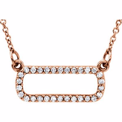 85866:102:P 14kt Rose 1/6 CTW Diamond Soft Rectangle 16" Necklace