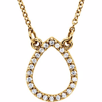 85865:100:P 14kt Yellow 1/8 CTW Diamond Teardrop 16" Necklace