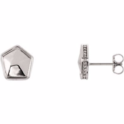 85886:102:P 14kt White Geometric Earrings