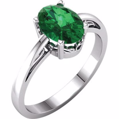 70531:108:P 14kt White Chatham Created Emerald Ring