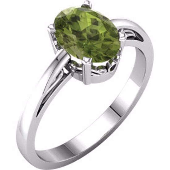 70531:114:P 14kt White Peridot Ring