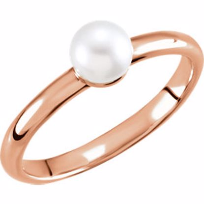 6470:102:P 14kt Rose 5.5-6mm Freshwater Cultured Pearl Ring