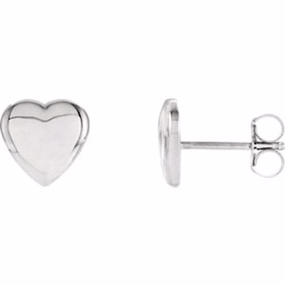 85883:102:P 14kt White Heart Earrings