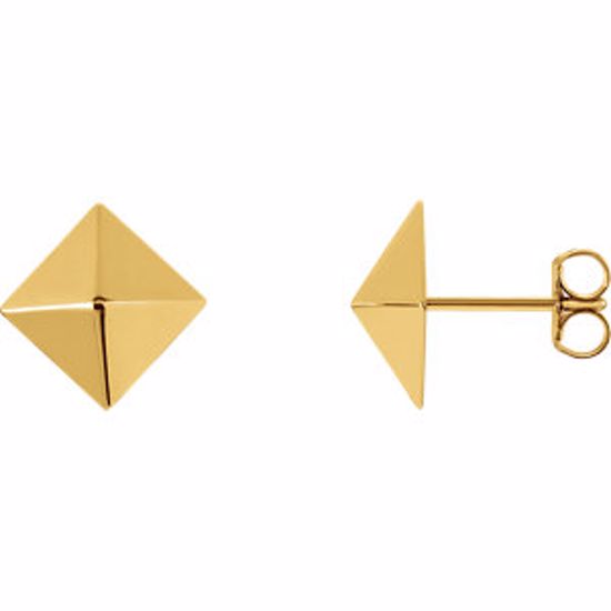 85888:101:P 14kt Yellow Pyramid Earrings