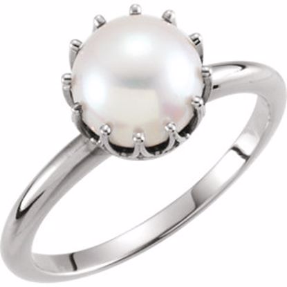 6467:102:P 14kt White Freshwater Cultured Pearl Ring