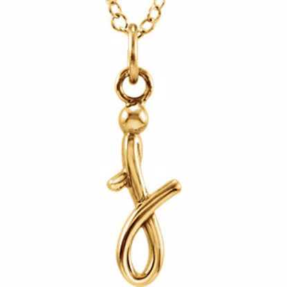 85899:1009:P 14kt Yellow Letter "J" Lowercase Script Initial Necklace