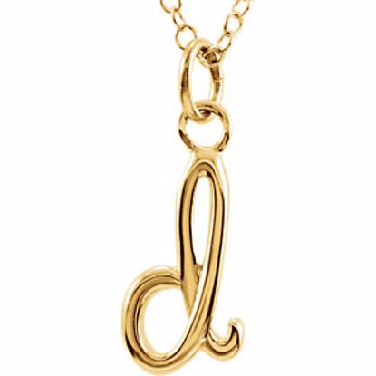 85899:1003:P 14kt Yellow Letter "D" Lowercase Script Initial Necklace