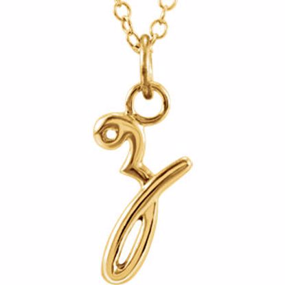 85899:1025:P 14kt Yellow Letter "Z" Lowercase Script Initial Necklace