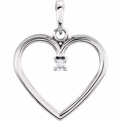 85895:101:P 14kt White .03 CTW Diamond Heart Pendant