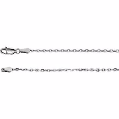 CH524:242079:P 14kt White 2mm Diamond-Cut Cable 16" Chain
