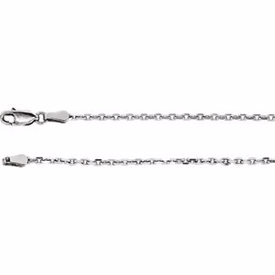 CH524:242081:P 14kt White 2mm Diamond-Cut Cable 20" Chain
