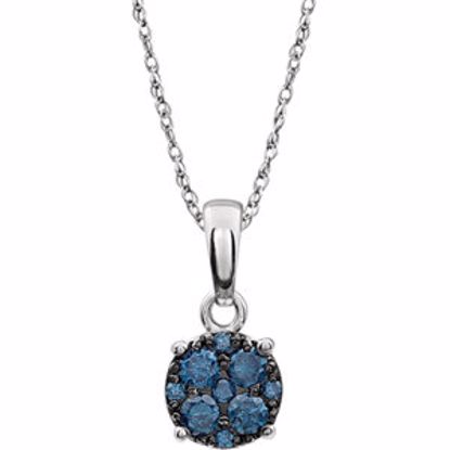 651454:60000:P 14kt White 1/5 CTW Blue Diamond 18" Necklace