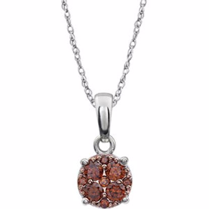 651454:60001:P 14kt White 1/5 CTW Brown Diamond 18" Necklace