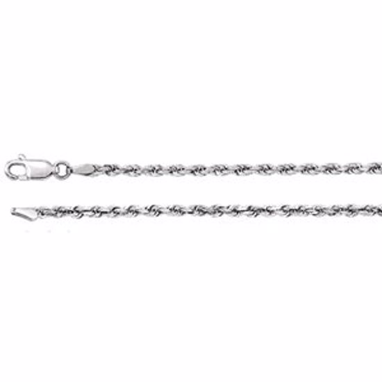 CH513:1000:P 14kt White 2.5mm Diamond Cut Rope 16" Chain
