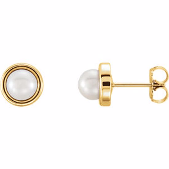 85910:100:P 14kt Yellow 5.5-6mm Freshwater Cultured Pearl Earrings