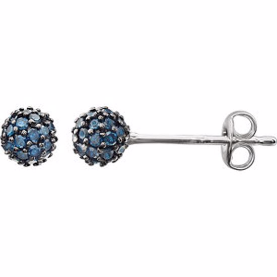 651482:60000:P 14kt White 1/3 CTW Blue Diamond Earrings