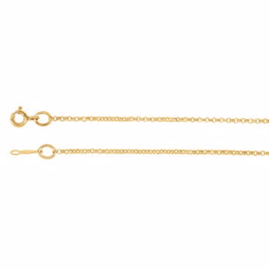 CH439:1000:P 14kt Yellow 1.5mm Solid Rolo 16" Chain