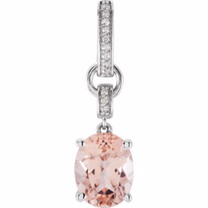 651443:100:P 14kt White Morganite & .05 CTW Diamond Pendant