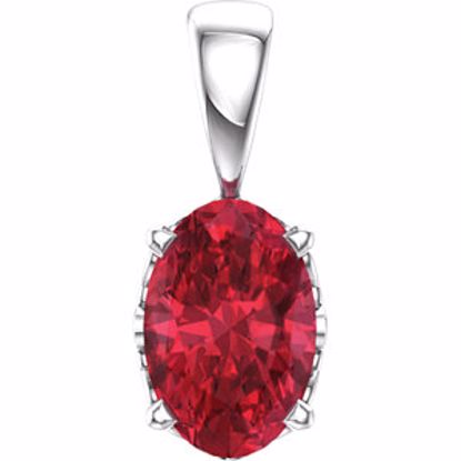 85859:112:P 14kt White Chatham® Created  Ruby Pendant