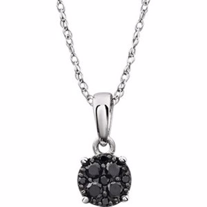 651454:60003:P 14kt White 1/5 CTW Black Diamond 18" Necklace