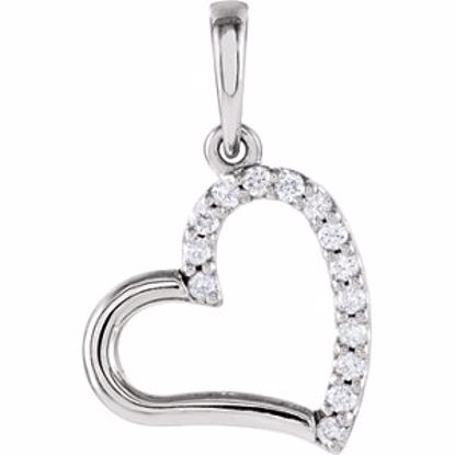 85896:101:P 14kt White .07 CTW Diamond Heart Pendant