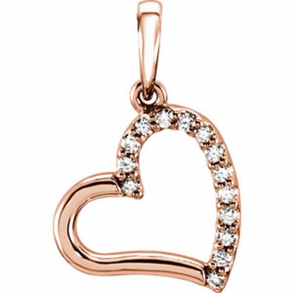 85896:102:P 14kt Rose .07 CTW Diamond Heart Pendant