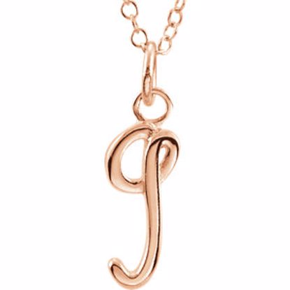 85899:1058:P 14kt Rose Letter "G" Lowercase Script Initial Necklace