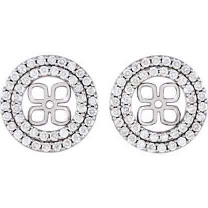 85915:102:P 14kt White 9/10 CTW Diamond Earring Jackets for 8mm Pearl