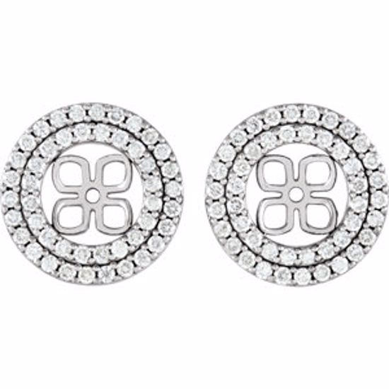 85915:102:P 14kt White 9/10 CTW Diamond Earring Jackets for 8mm Pearl