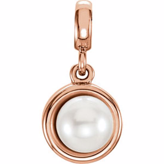 85918:103:P 14kt Rose Freshwater Cultured Pearl Pendant 