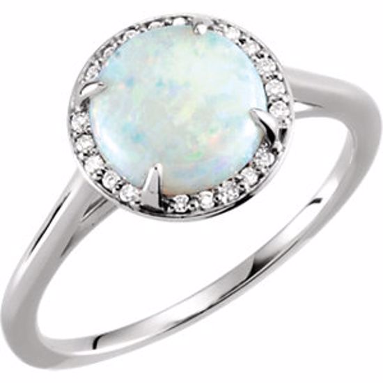 71632:110:P 14kt White Opal & .05 CTW Diamond Ring