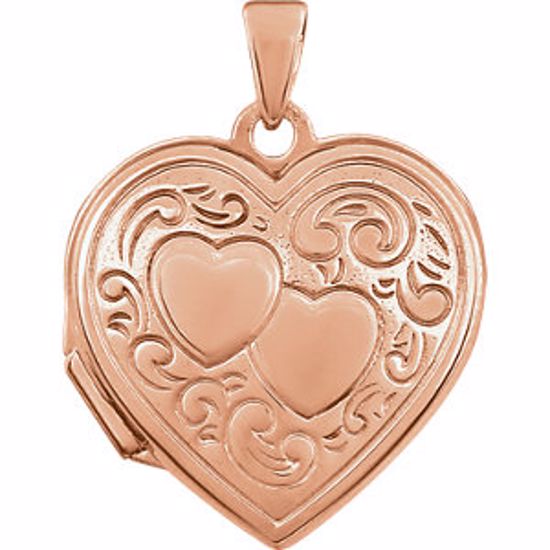 21954:238965:P Rose Gold Plated Sterling Silver Double Heart Locket