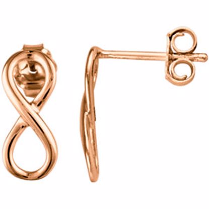 85945:1002:P 14kt Rose Infinity Earrings