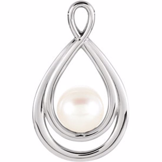 85939:105:P 14kt White Freshwater Cultured Pearl Pendant