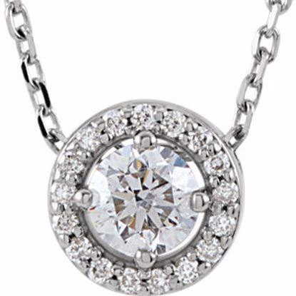 85916:101:P 14kt White 1/4 CTW Diamond Halo-Style 16" Necklace