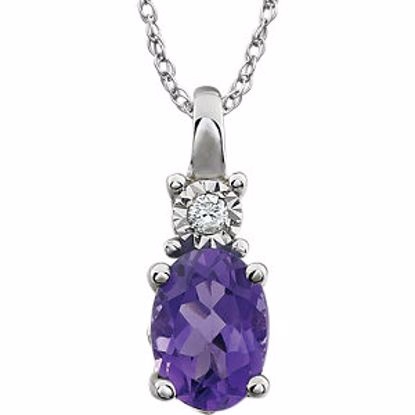 651534:100:P 14kt White Amethyst & .02 CTW 18" Necklace