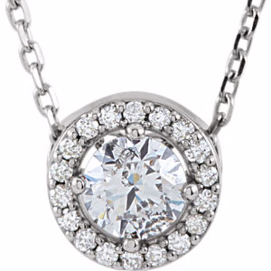 85916:104:P 14kt White 1/3 CTW Diamond Halo-Style 16" Necklace