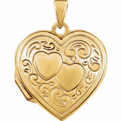 21954:238964:P Yellow Gold Plated Sterling Silver Double Heart Locket