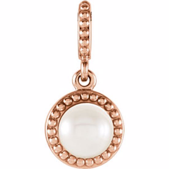 85917:102:P 14kt Rose 6mm Freshwater Cultured Pearl Pendant