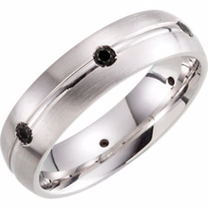 651402:105:P Sterling Silver 6mm 1/3 CTW Black Diamond Band Size 5