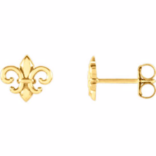 28615:101:P 14kt White Fleur-De-Lis Earrings