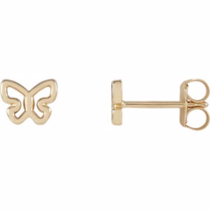 28601:103:P 14kt Rose Butterfly Earrings