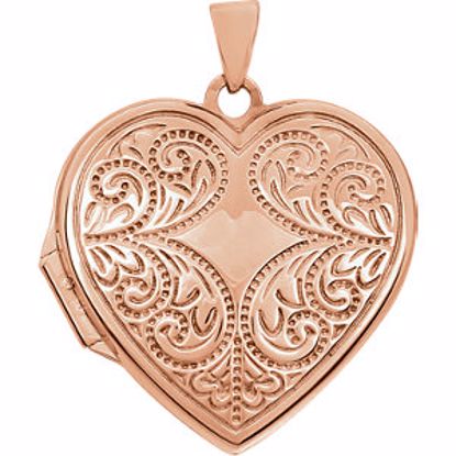 21961:238975:P 14kt Rose Heart Locket