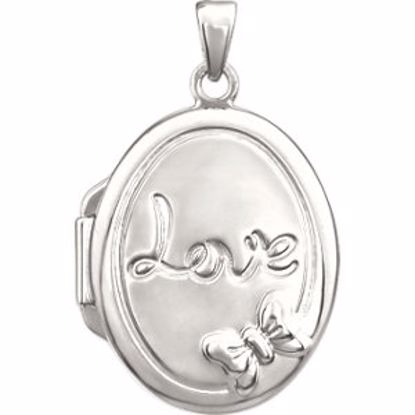 28930:1000:P Sterling Silver Oval Love Locket